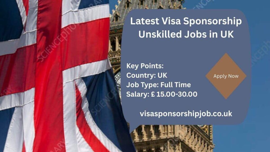 Latest Visa Sponsorship Unskilled Jobs in UK