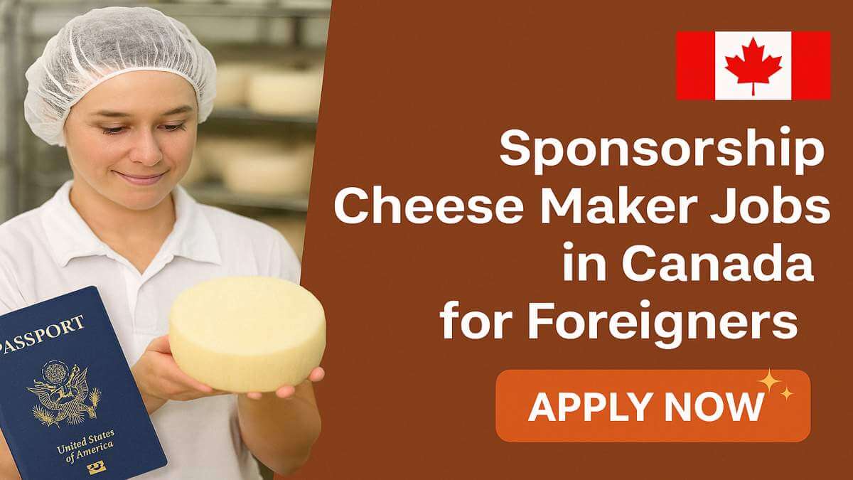 Sponsorship Cheese Maker Jobs in Canada for Foreigners
